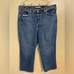 Levi’s Ribcage Straight Ankle  Womens Jeans Blue Button Fly Size 18W